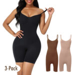 Seamless Butt Lifter Bodysuit Shapewear for Women – Tummy Control Strap Shaper (3-Pack)