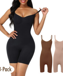 Seamless Butt Lifter Bodysuit Shapewear for Women – Tummy Control Strap Shaper (3-Pack)