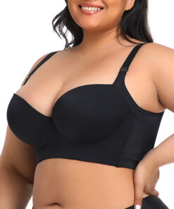 Plus Size Girls' Bra – Comfortable, Slimming, and Anti-Sagging Support Color (Black)