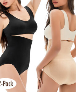 High-Waist Tummy Control Shapewear for Women – Butt-Lifting Compression Sculpting Shorts (2-Pack)