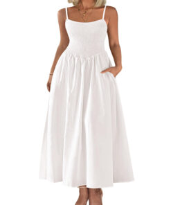 Women's Plus Size Summer Maxi Dress – Elegant Sleeveless Spaghetti Strap Dress