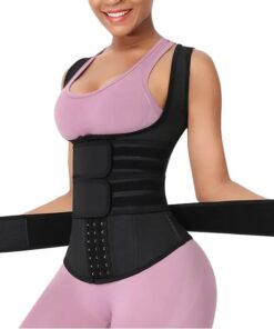 Plus Size Waist Trainer Vest – 3-Row Hook Compression Shapewear with Comfort Straps
