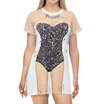 Plus Size Leg Jewels & Diamonds T-shirt Dress