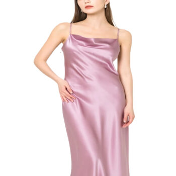 Plus Size Silk Dress – Elegant Cowl Neck Style