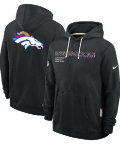 Denver Broncos Black 2025 Crucial Catch Sideline Standard Issue Hoodie