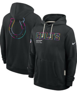 Indianapolis Colts Black 2025 Crucial Catch Sideline Standard Issue Hoodie