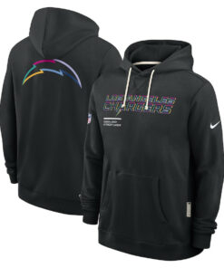 Los Angeles Chargers Black 2025 Crucial Catch Sideline Standard Issue Hoodie