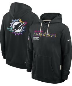 Miami Dolphins Black 2025 Crucial Catch Sideline Standard Issue Hoodie