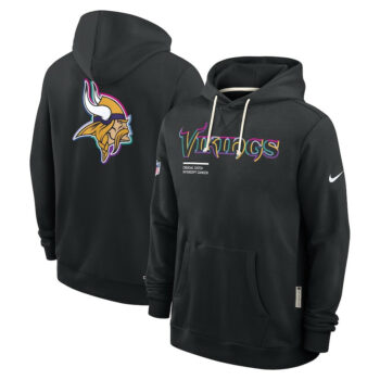 Minnesota Vikings Black 2025 Crucial Catch Sideline Standard Issue Hoodie