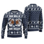 2025 Christmas Our Balls Are Bigger Football Ugly Christmas Sweater-Navy