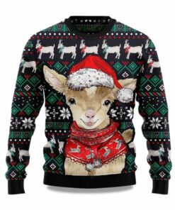 Cute Goat Santa Ugly Christmas Sweater
