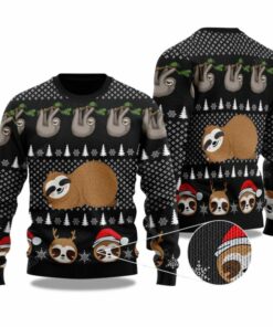 Cute Sloth Santa Ugly Christmas Sweater