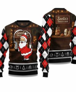 2025 Santa?s Snack Bar Ugly Christmas Sweater