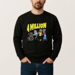 4 Million Subscribers Black T Shirt