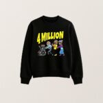 4 Million Subscribers Black T Shirt