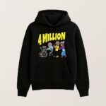 4 Million Subscribers Black T Shirt