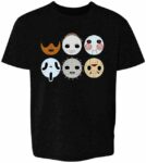 Pop Threads Horror Masks Monster Scary Movie Halloween Spooky Baby Toddler T-Shirt