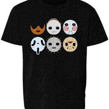 Pop Threads Horror Masks Monster Scary Movie Halloween Spooky Baby Toddler T-Shirt