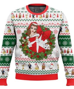 Bella Beauty and the Beast Disney Princess Christmas Ugly Sweater