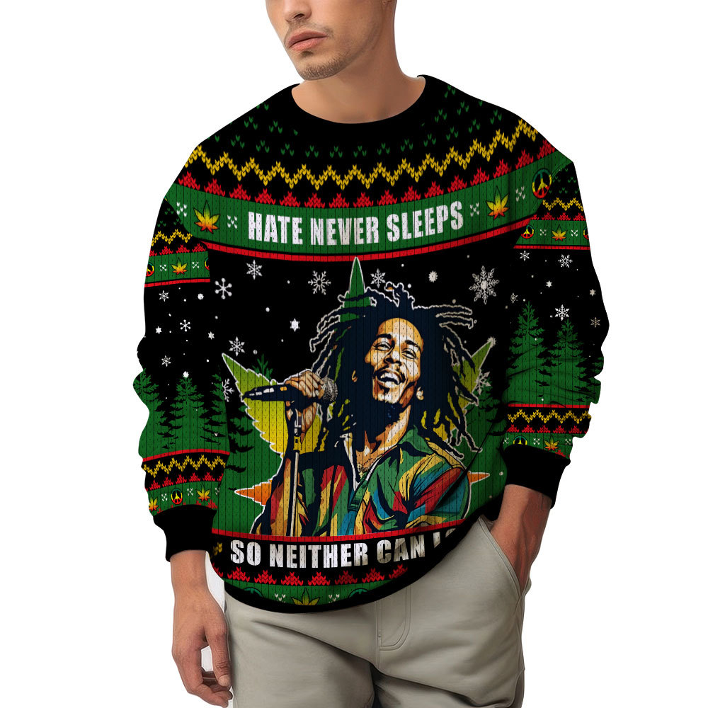 ANDY-110924VKH2_mk2.jpg Bob Marley 420 ?Hate never sleeps so neither can love? Ugly Sweater