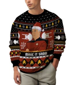 Captain Picard "Give me some Snow" Christmas Ugly Sweater 5 Captain Picard "Give me some Snow" Christmas Ugly Sweater