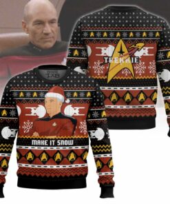 Captain Picard "Give me some Snow" Christmas Ugly Sweater 2 Captain Picard "Give me some Snow" Christmas Ugly Sweater