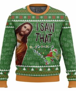 I Saw That Grinch - Funny Jesus Christ Meme Christmas Ugly Sweater