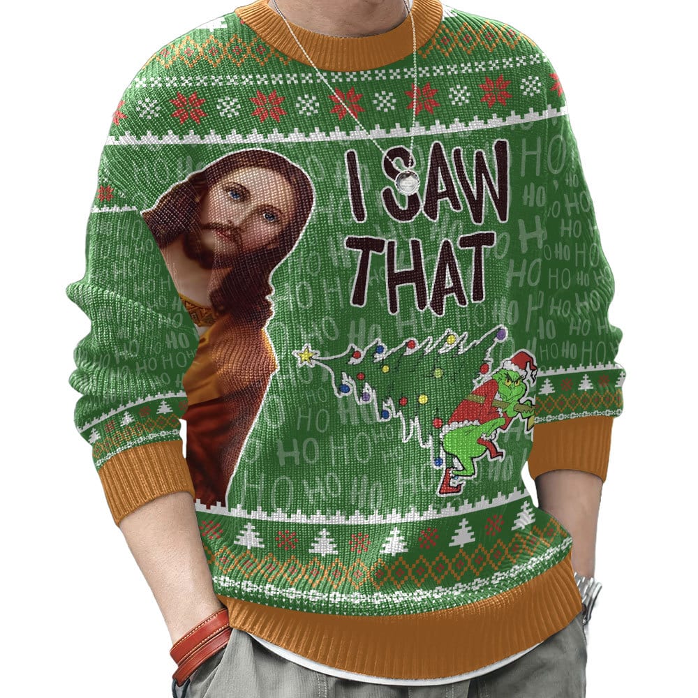 ANDY041024VKH1_mk9.jpg I Saw That Grinch - Funny Jesus Christ Meme Christmas Ugly Sweater