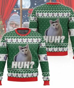 Huh? Cat meme Christmas Ugly Sweater 2 Huh? Cat meme Christmas Ugly Sweater