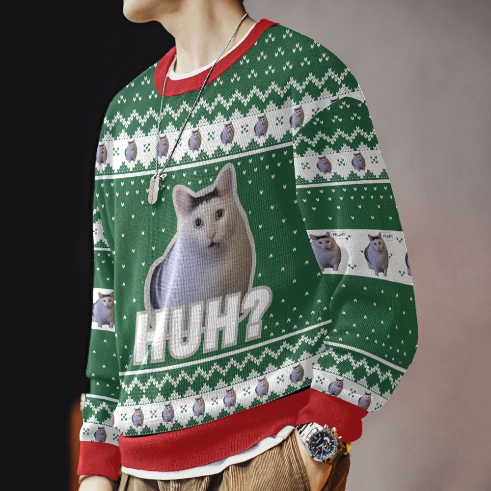 ANDY041024VKH3_mk8.jpg Huh? Cat meme Christmas Ugly Sweater
