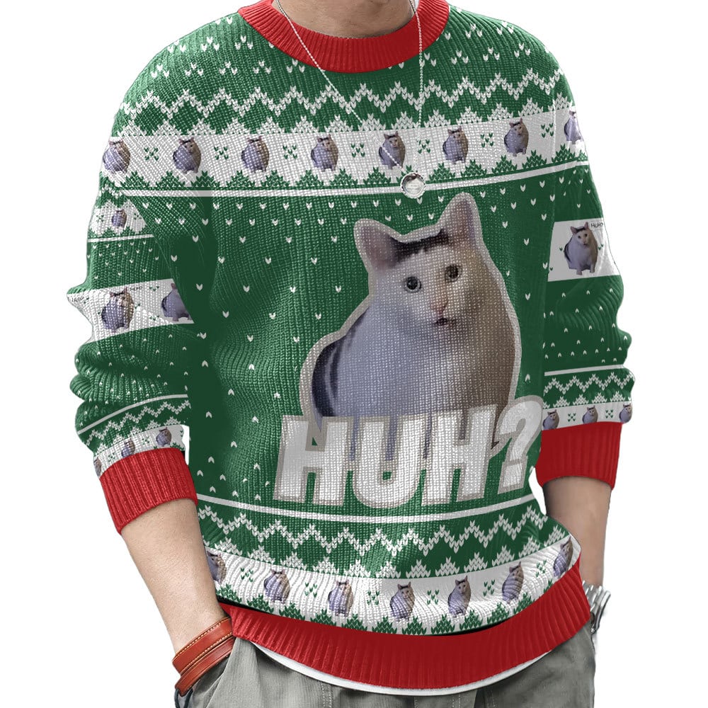 ANDY041024VKH3_mk9.jpg Huh? Cat meme Christmas Ugly Sweater