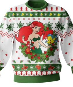 Ariel The little mermaid Disney Princess Christmas Ugly Sweater 4 Ariel The little mermaid Disney Princess Christmas Ugly Sweater