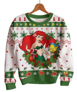 Ariel The little mermaid Disney Princess Christmas Ugly Sweater 5 Ariel The little mermaid Disney Princess Christmas Ugly Sweater