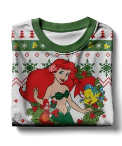 Ariel The little mermaid Disney Princess Christmas Ugly Sweater 3 Ariel The little mermaid Disney Princess Christmas Ugly Sweater