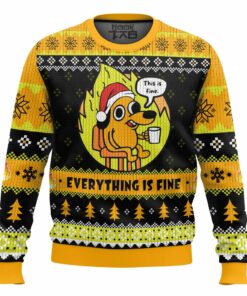 This is Fine Meme Christmas Ugly Sweater