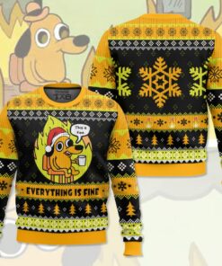 This is Fine Meme Christmas Ugly Sweater