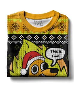 This is Fine Meme Christmas Ugly Sweater