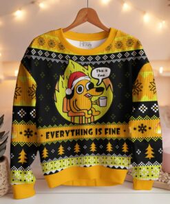 This is Fine Meme Christmas Ugly Sweater