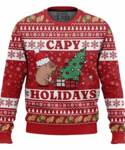 Capy Holidays Christmas Ugly Sweater Red