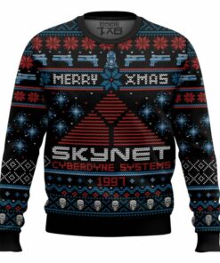 Terminator Skynet Christmas Ugly Sweater Black