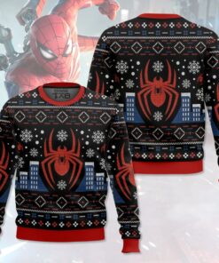 Spiderman,New York City Christmas Ugly Sweater 7 Spiderman,New York City Christmas Ugly Sweater