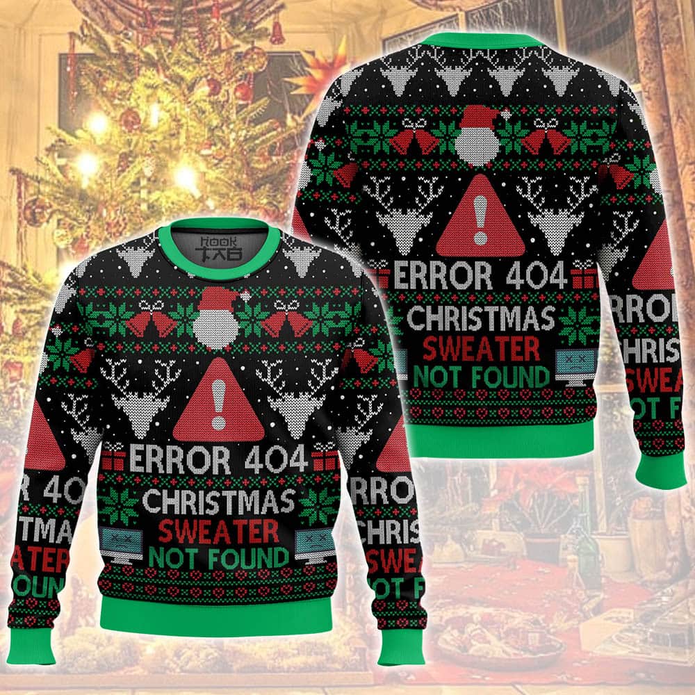 ANDY300924DKD7-mk.jpg Error 404 Funny Xmas Not Found Ugly Christmas Sweater