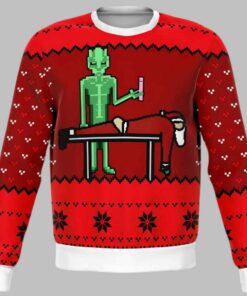 Alien And Santa Dildo Funny Christmas Ugly Christmas Sweater