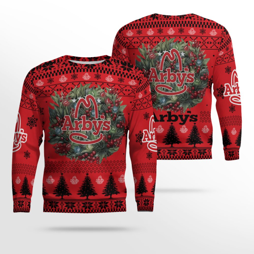 Arbys Logo Company Ugly Christmas Sweater