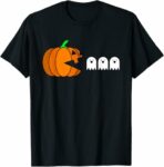 Funny Halloween Pumpkin Eating Ghost, Gamer T-Shirt