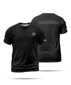 Baltimore Ravens Black 2025 Crucial Catch Sideline Standard Issue T-Shirt