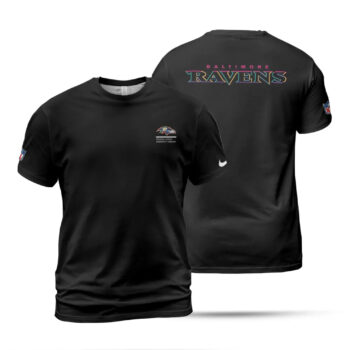 Baltimore Ravens Black 2025 Crucial Catch Sideline Standard Issue T-Shirt