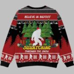 Bigfoot Squatching Through The Snow Ugly Christmas Sweater