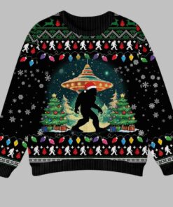 Bigfoot UFO Christmas Ugly Christmas Sweater