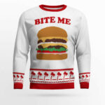 Burger Bite Me Ugly Christmas Sweater